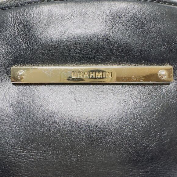 Brahmin Mini Duxbury Melbourne Croc Embossed Black / Brown Leather Crossbody - Picture 14 of 16